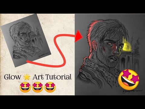 How to make LIGHTING EFFECT 🌟 EASY TUTORIAL | How to make GLOW ART on ...