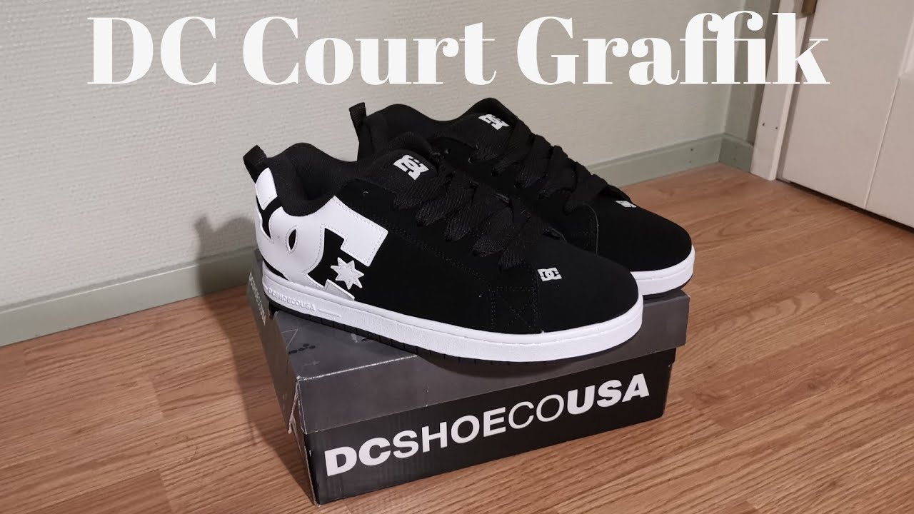 DC Court Graffik black (shoe review + on feet) - YouTube