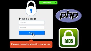 Creating Secured User Accounts: MD5 Encryption,Password Length,and Special Characters for Security🔒💡