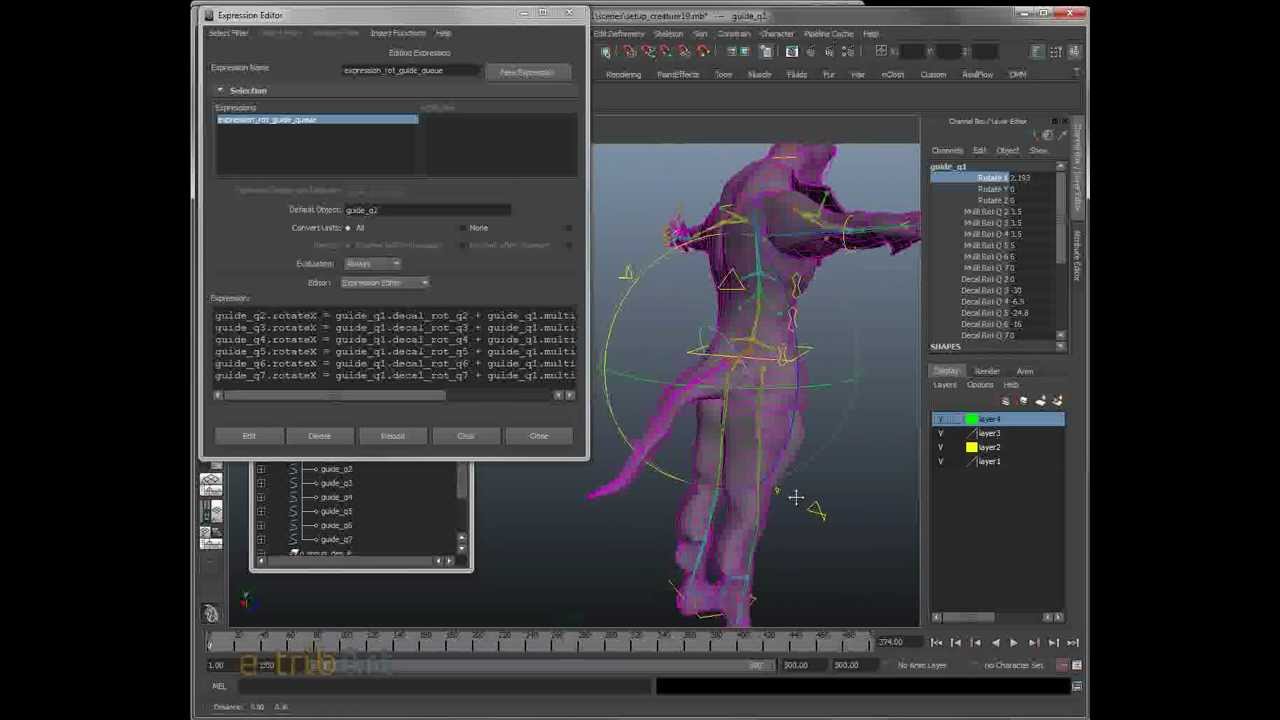 Tutoriel Animation Setup Rigging Maya - ecole 3d - etribArt - Part 2