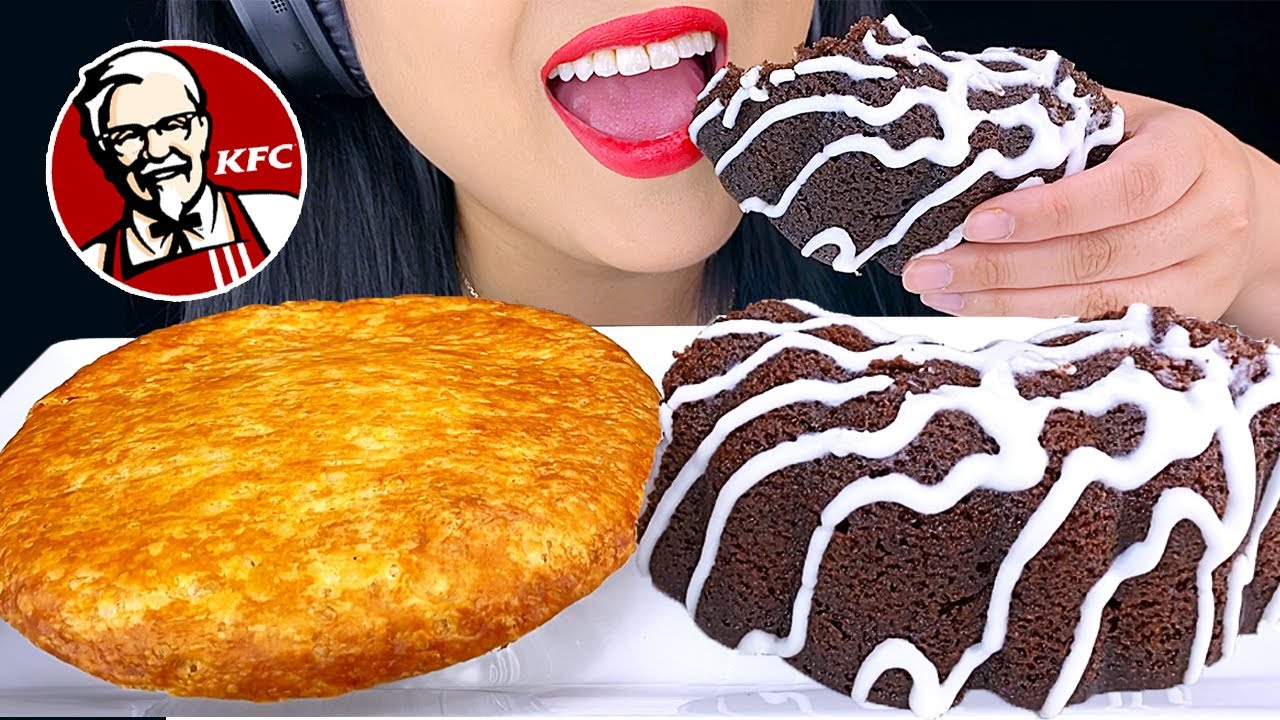 ASMR KFC DOUBLE CHOCOLATE CAKE & CHICKEN POT PIE (NO TALKING) Eating Sounds | ASMR Phan