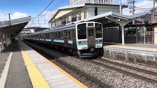 【通過待ち】 下諏訪駅E353系通過&211系大月行発