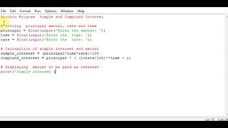 python Program  Simple and Compound Interest