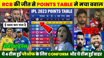 IPL 2023 New Points Table - After Match Of RR vs RCB || IPL 2023 Today Points Table || RR VS RCB
