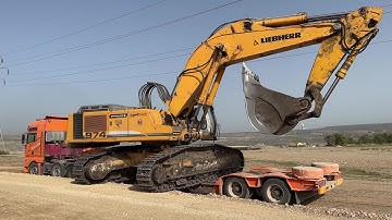 Loading & Transporting On Site The Liebherr 974 Excavator - Sotiriadis/Labrianidis Mining Works - 4k