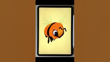 #Shorts - Ipad Drawing BABY BEE Cartoon in Procreate Digital art #Illustration