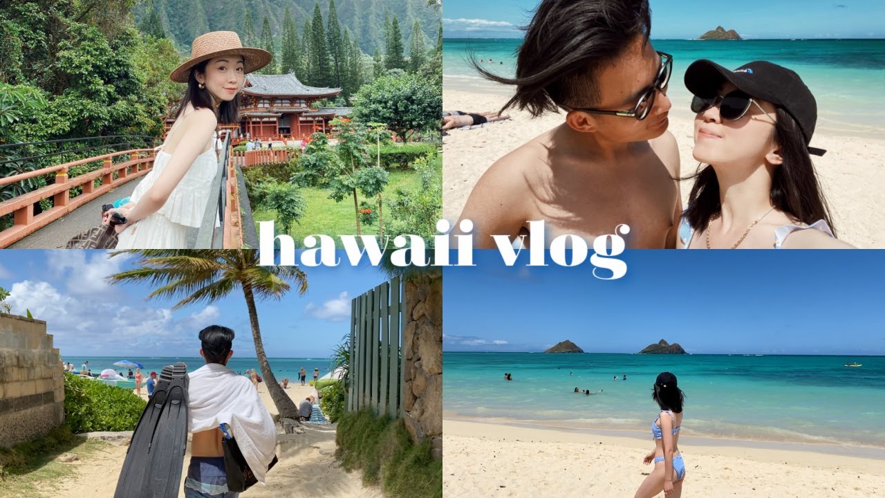 HAWAII VLOG | 好放松的欧胡岛之旅🌴（上）｜浮潜｜平等院｜植物园｜沙滩秋千｜夏威夷美食烤鸡蒜蓉虾日料｜信息栏有攻略