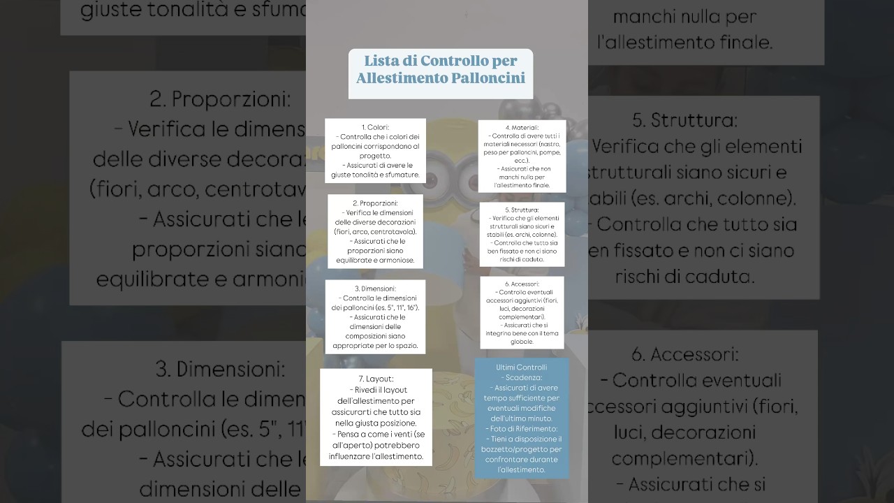 Vi condivido la mia check - list 