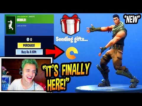 ninja-reacts-to-*new*-gifting-system!-(gift-skins-&-emotes)-fortnite-funny-moments