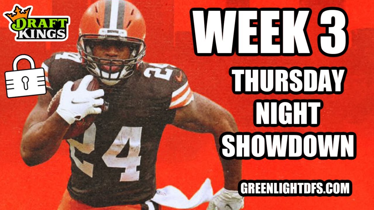 week-3-nfl-draftkings-picks-thursday-night-showdown-pit-cle-youtube