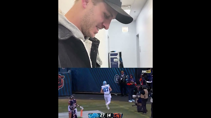 Lions Jared Goff Laughs at Bears Yelling “Fumble” as he watches replay of Fake Fumble for TD