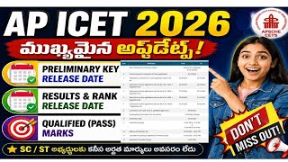 AP ICET 2026 Qualified Marks||AP ICET 2026 Preliminary Key Download||AP ICET 2026 Results Date