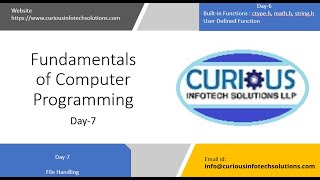 Day-7 File Handling CST FOCP Using C