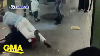 Good Samaritan saves woman from knife attack in NYC l GMA