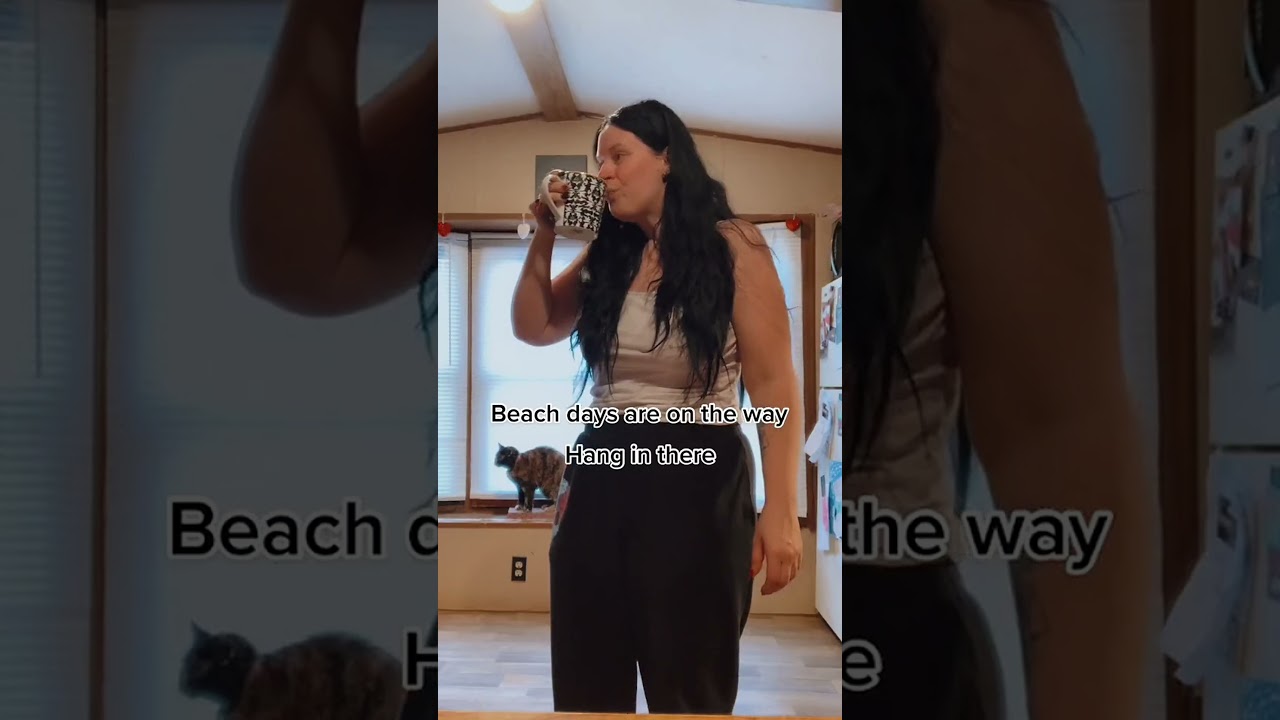 Glowing on the beach with my fair skin. 