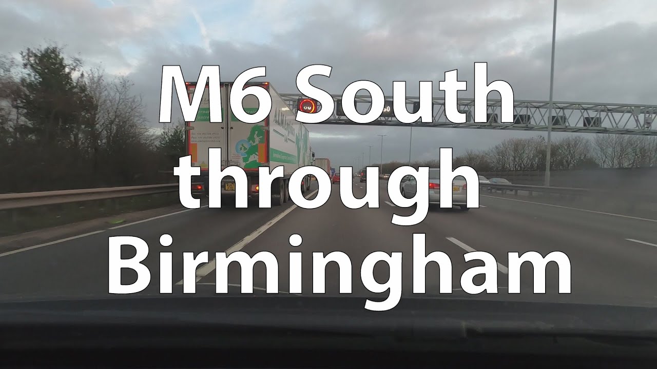 [4K] Highway Drive -  M6 South through Birmingham (UK)