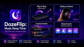 Dozeflip: Music Sleep Timer - Better Sleep Routine. Easy Control with Flip & Shake.