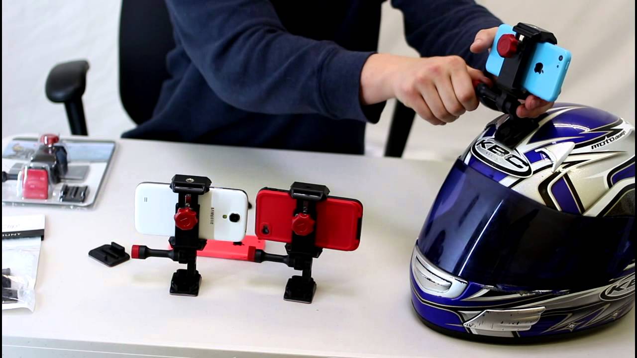 Cell phone Mount for Helmet Cam Easily install the mount then film
