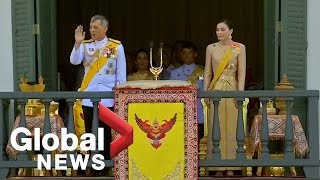 Thai king, queen greet thousands in classic balcony appearance on final day of coronation