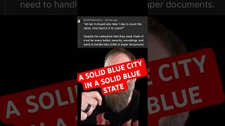 A solid blue city in a solid blue state. 