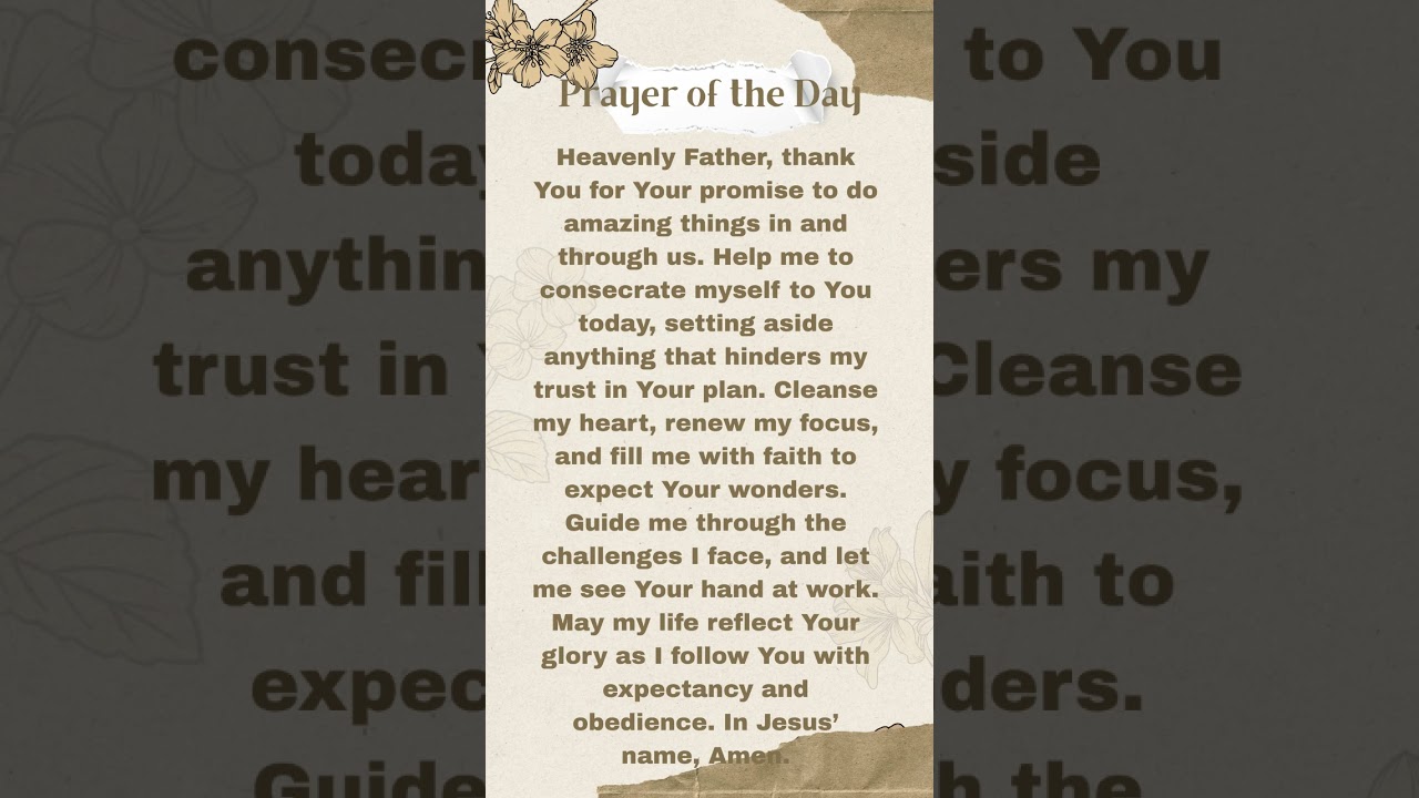 Heartfelt Prayer for Expecting God’s Wonders | Joshua 3:5