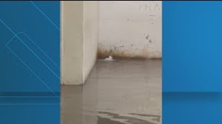 shows flooding at Rice Street Jail