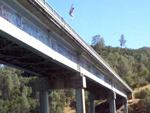 Jumping off Lake Berryessa Bridge