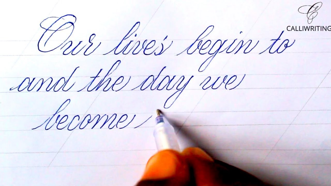 Famous beautiful handwriting with ball pen ENGLISH
