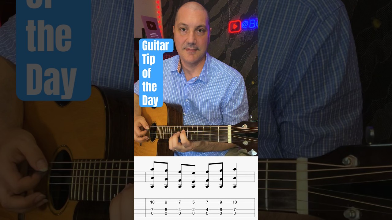 Octaves with A string drone. Guitar Tip of the Day with Andy Schiller