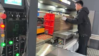 BIMAC HRB 1228 TOP PRINT VACUUM TRANSPORT FLEXO FOLDER GLUER FFG BOX LINE.