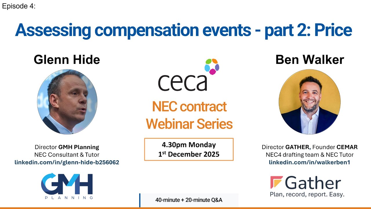NEC4: Assessing compensation events part 2: Price - YouTube