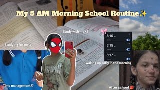 My 5 AM Morning School Routine💀| Productive Study Vlog ✨ | Productive days in my life 🌸