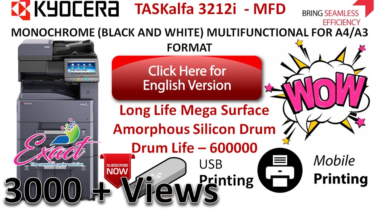 kページ Kyocera Taskalfa 3212i 32 PPM Print, Copier, Colou | Manotech