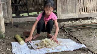 Poor girl grows vegetables and raises chickens. Uncle Dong made more chairs