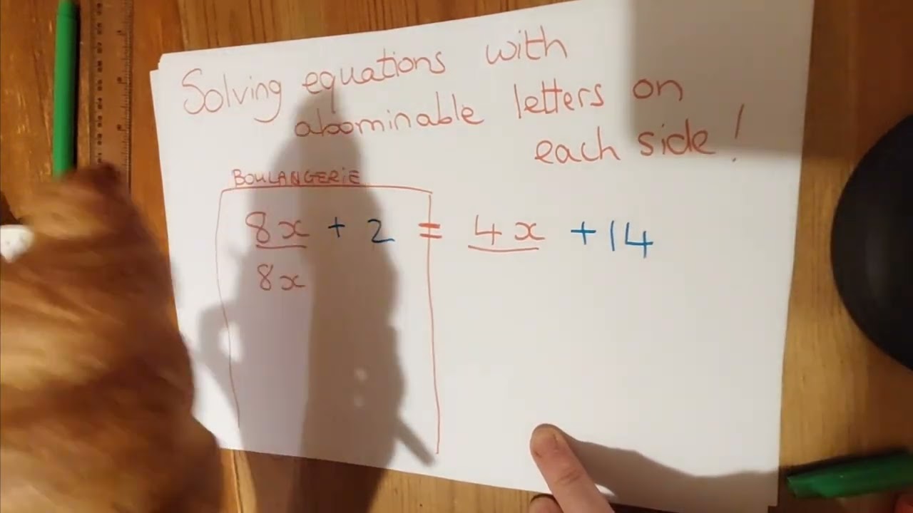 Solving Equations with abominable letters on each side! AS SIMPLE AS A TRIP TO THE BOULANGERIE!