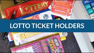 Buy Freestanding vinyl lottery ticket holder with Custom Designs 