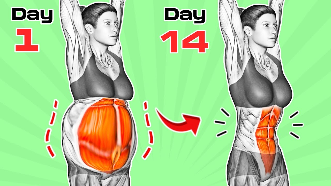 30 Easy Exercises for Belly Fat Reduction to Lose Fat in 2 Weeks - YouTube