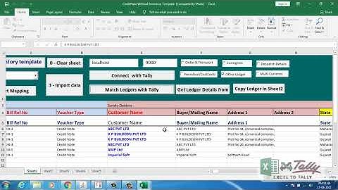How to import Credit Note without inventory Voucher data using Excel-Tally Software