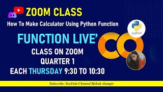 function in pyton | how to make caluclator using python function