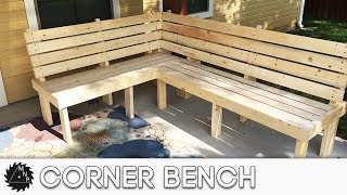 In today’s project we knock out a simple corner bench or “l”
shaped bench. how ever you want to describe it, this will look great
on your back porch. w...