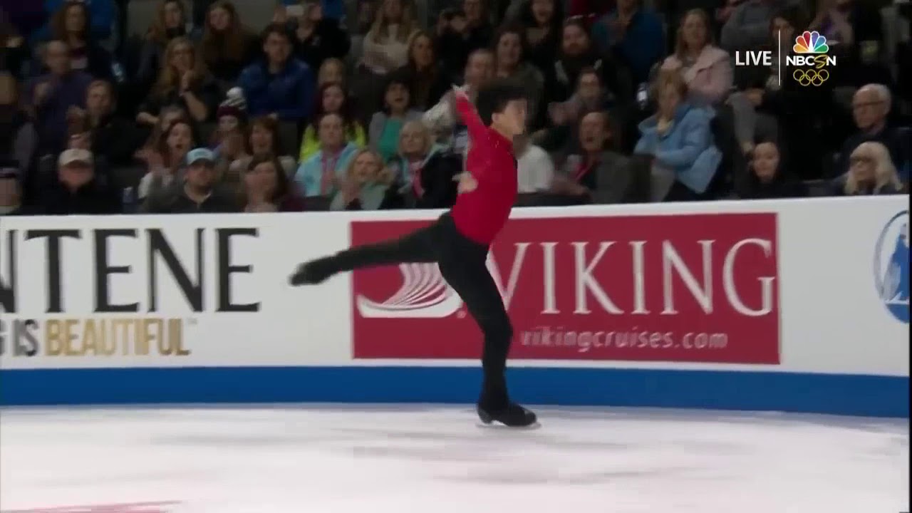 Combination Quadruple Lutz Triple Toe Loop Vincent Zhou - YouTube