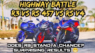 R3 VS RS 457 VS RS V4  - Ultimate highway battle! 🔥