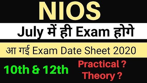 NIOS Exam Final  DATE SHEET 2020 || NIOS LATEST UPDATE || MD Coaching Centre