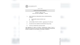 CoA Mayoral briefing for April 29