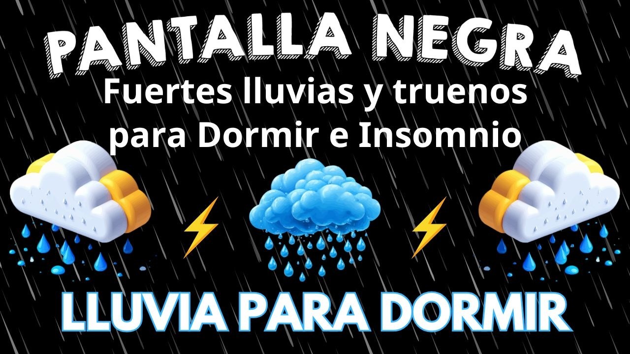 Suena de lluvia 🌧 Lluvia y Truenos en Techo Pantalla Negra ideal para ...