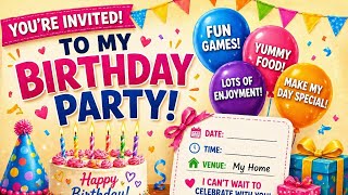 Birthday Invitation Letter 🎉 For Inviting Your Friend | Easy English Writing