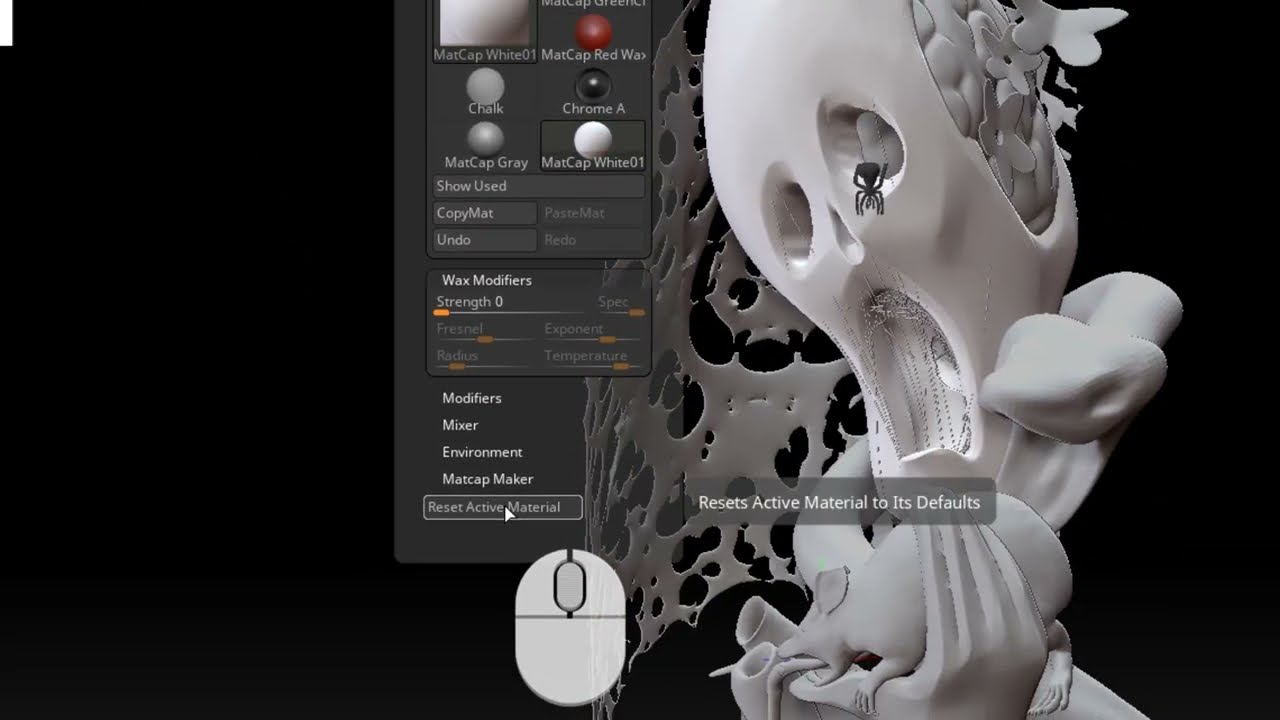 Reset Active Material Addon For ZBrush