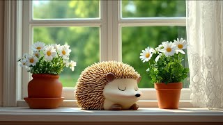 🌿 a sleeping hedgehog by the window — soft piano & birdsong for focus & may mornings screenshot 1