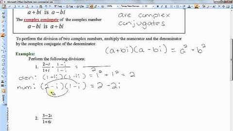 Dividing Complex Numbers Using Complex Conjugates