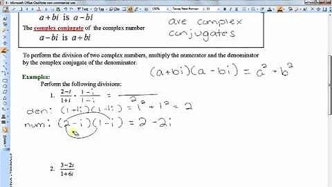 Dividing Complex Numbers Using Complex Conjugates